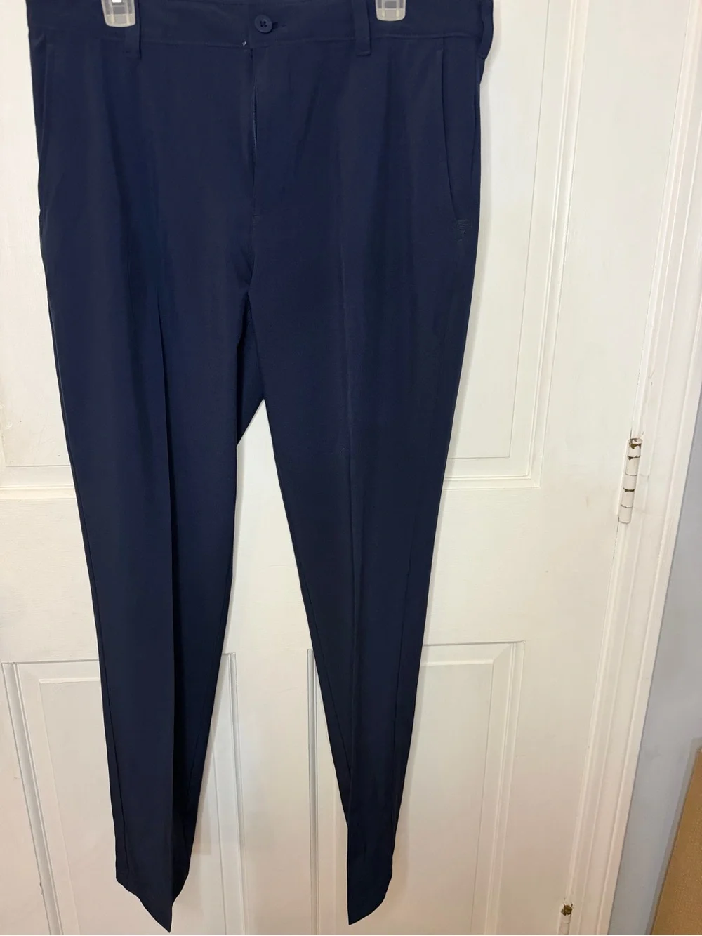 IZOD Golf Men’s Navy Khaki Flat Front Straight Stretch Pants 34x32 45FF291